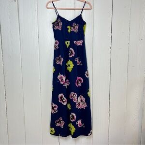 J. Crew Factory NWT Spring Navy Pink Floral Maxi Dress Size 00